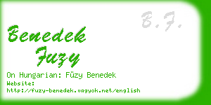 benedek fuzy business card