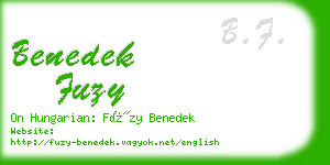 benedek fuzy business card